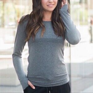 ZYIA Active Heather Gray Performance long sleeve top women's size XL